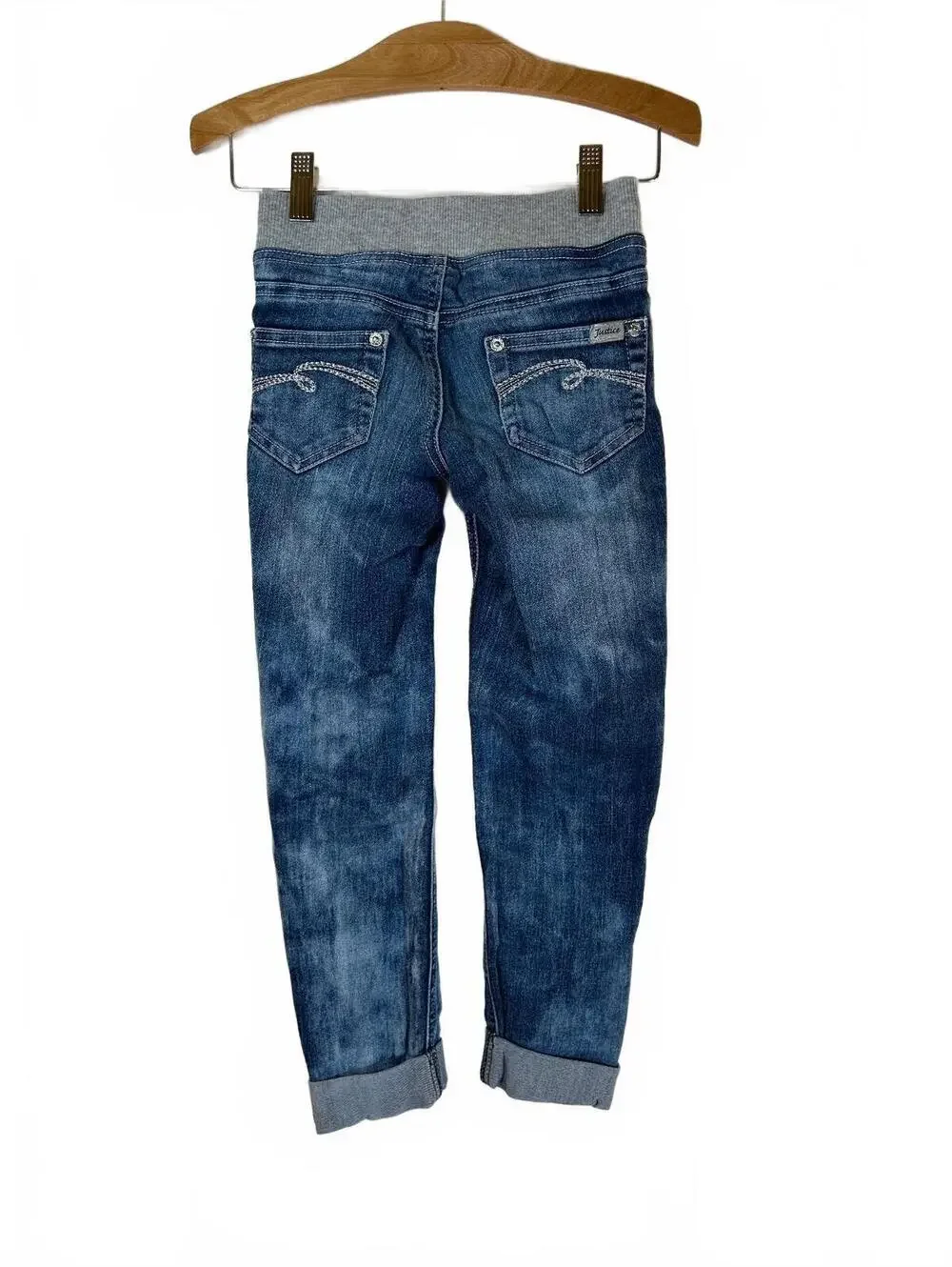 JUSTICE Girl’s Drawstring Cuffed Jeans / Size: 6R